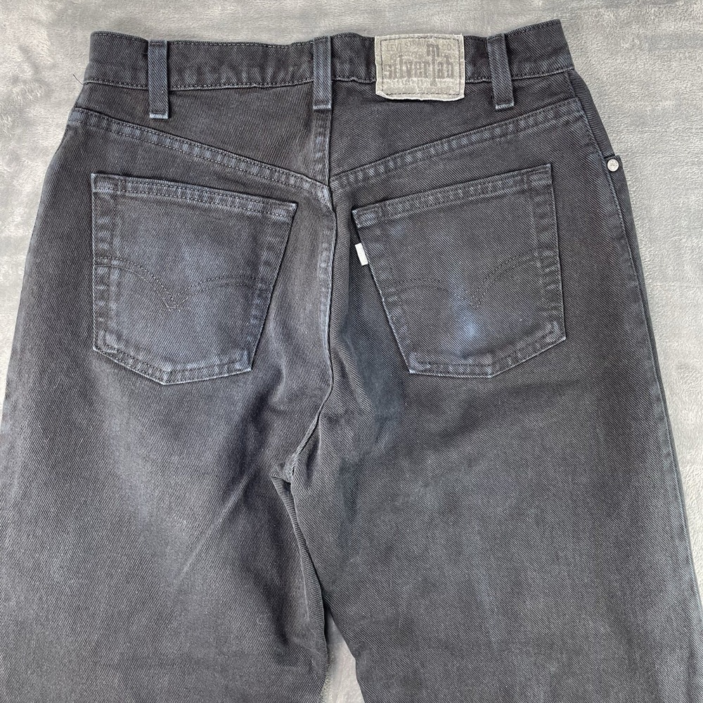 Vintage 90s Men 30x34 Fits 30x29 Levi's Silvertab Loose Fit Jeans Black Made USA - Picture 7 of 13